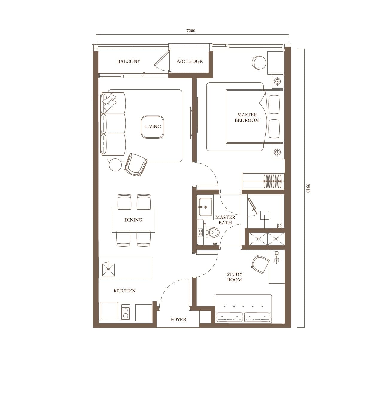 Pavilion Square Type B1 floor plan