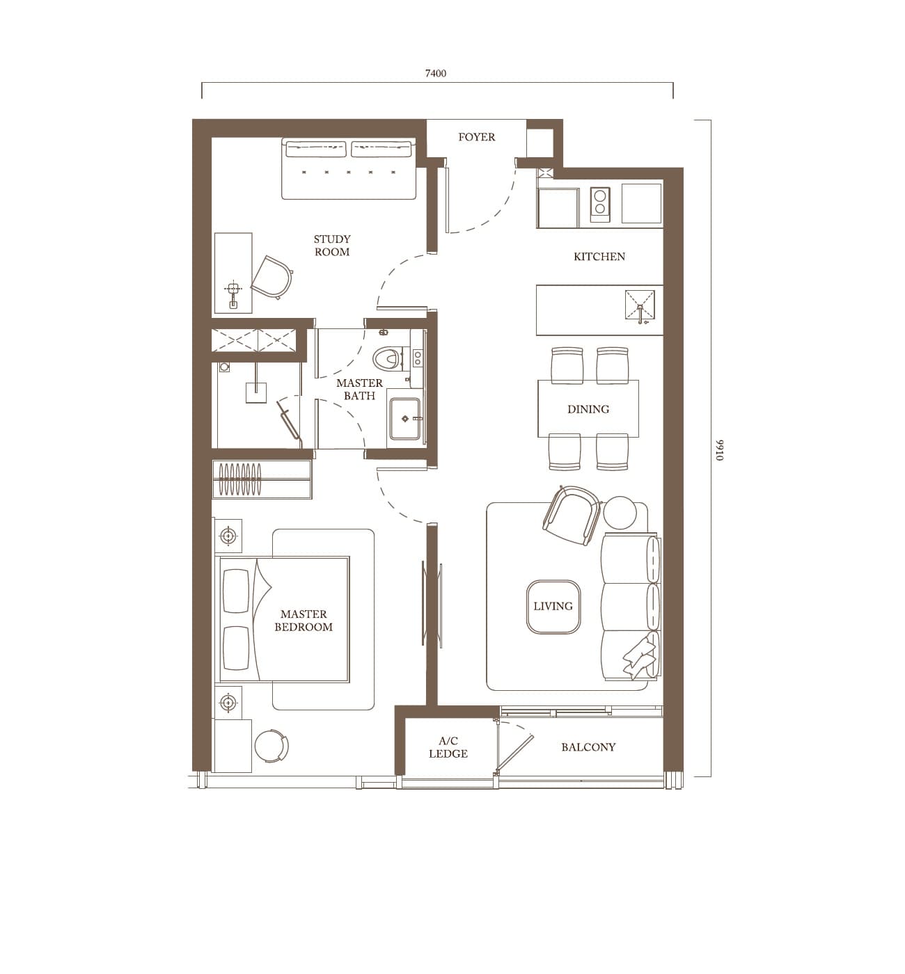 Pavilion Square Type B2 floor plan