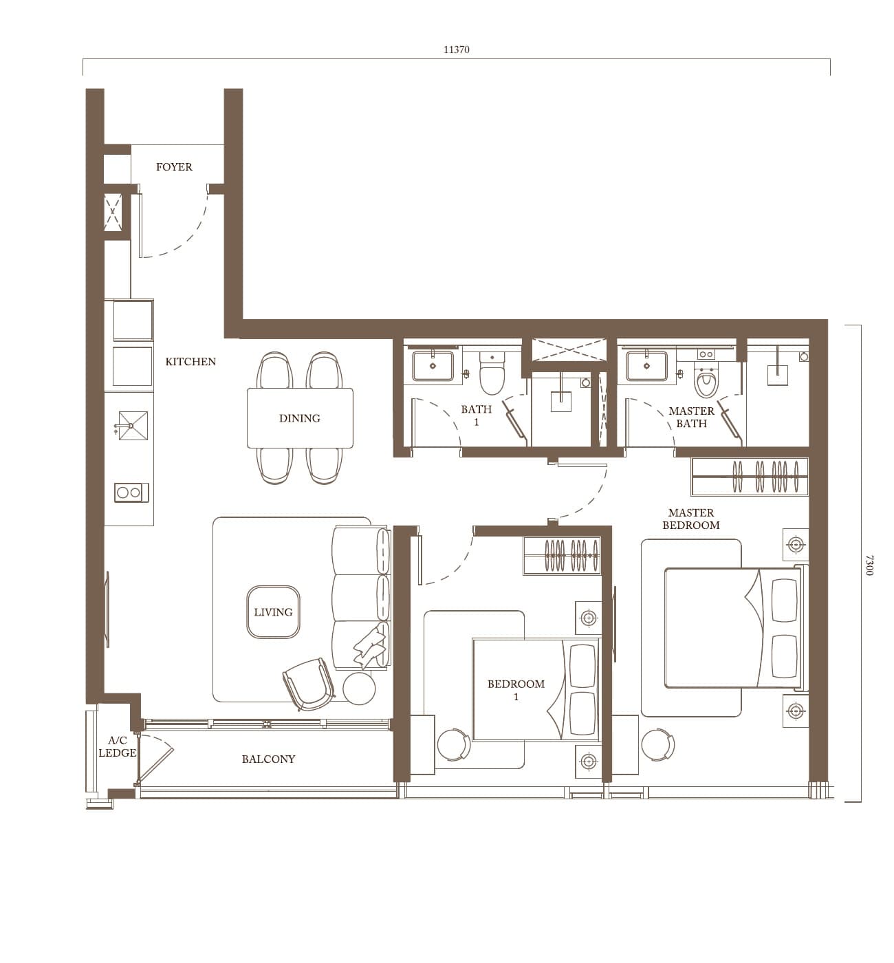 Pavilion Square Type C1 floor plan