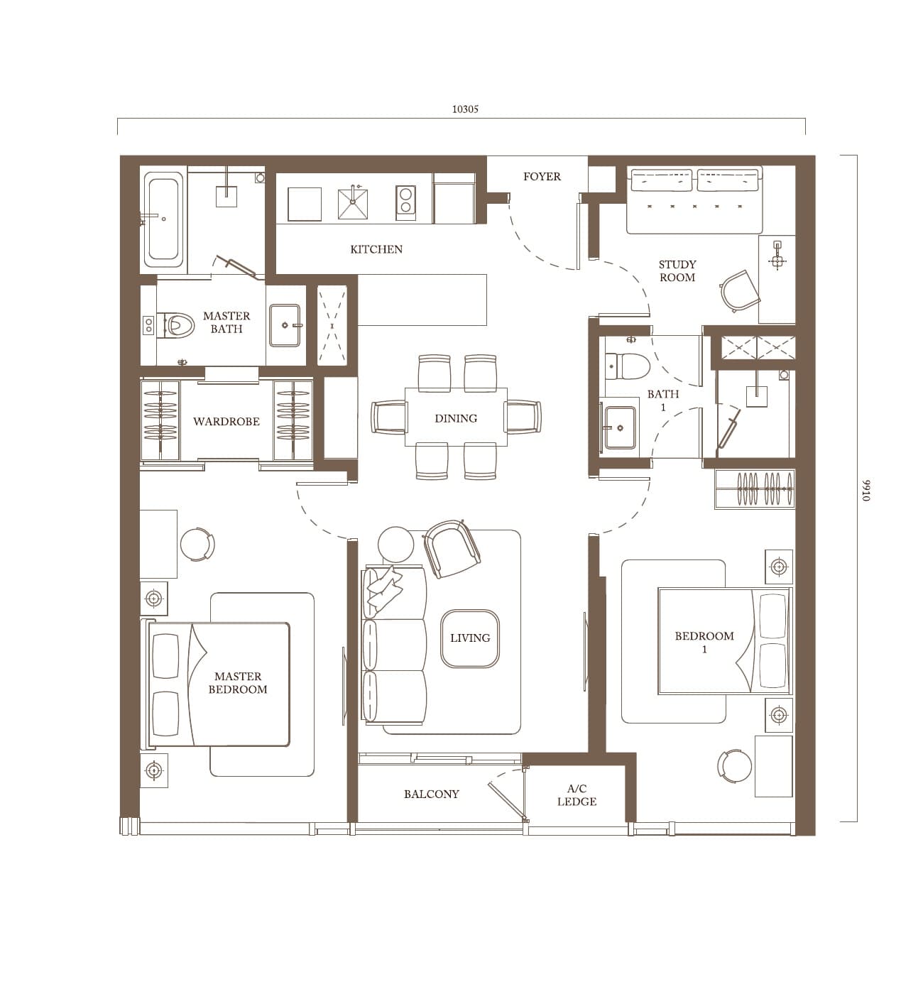 Pavilion Square Type C3 floor plan