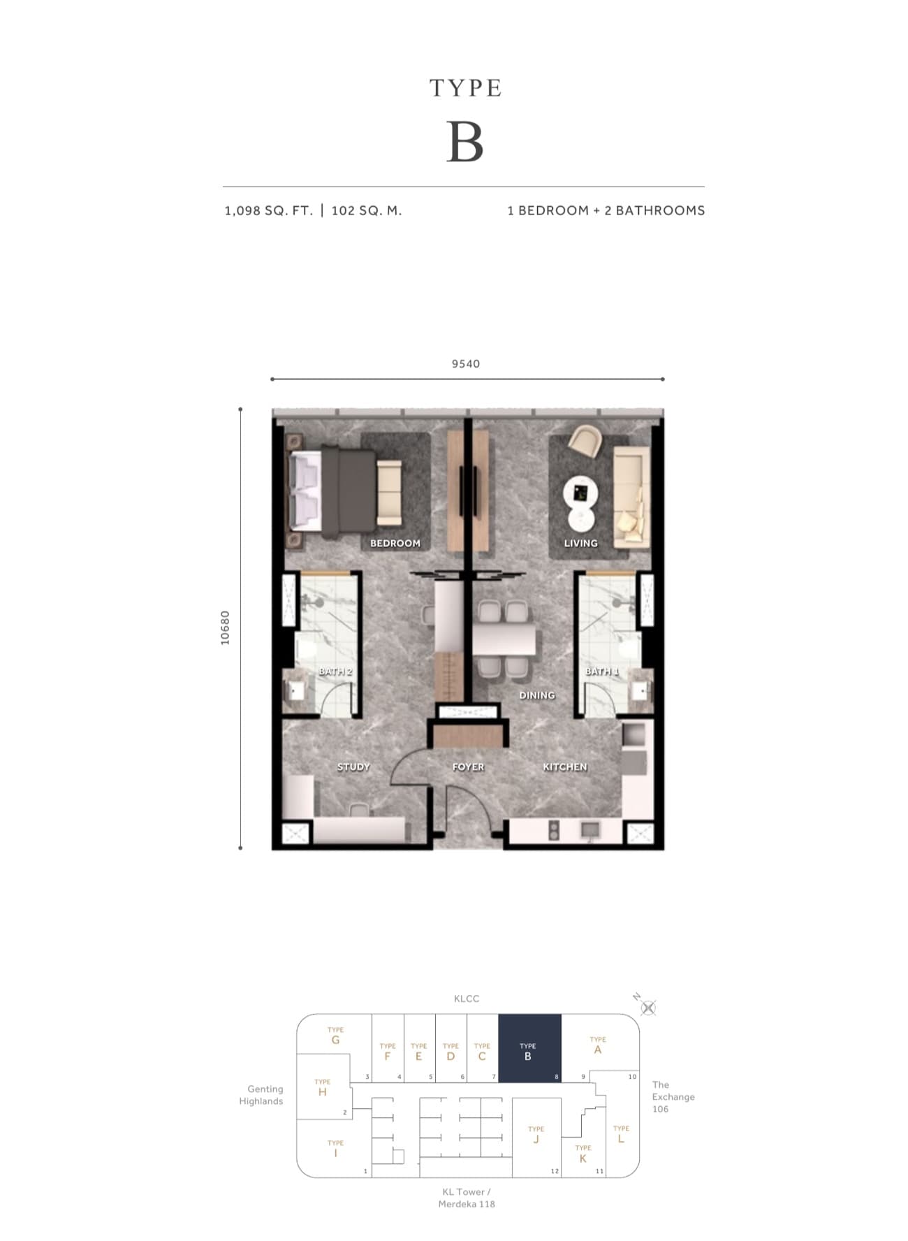 CloutHaus KLCC Type B plan
