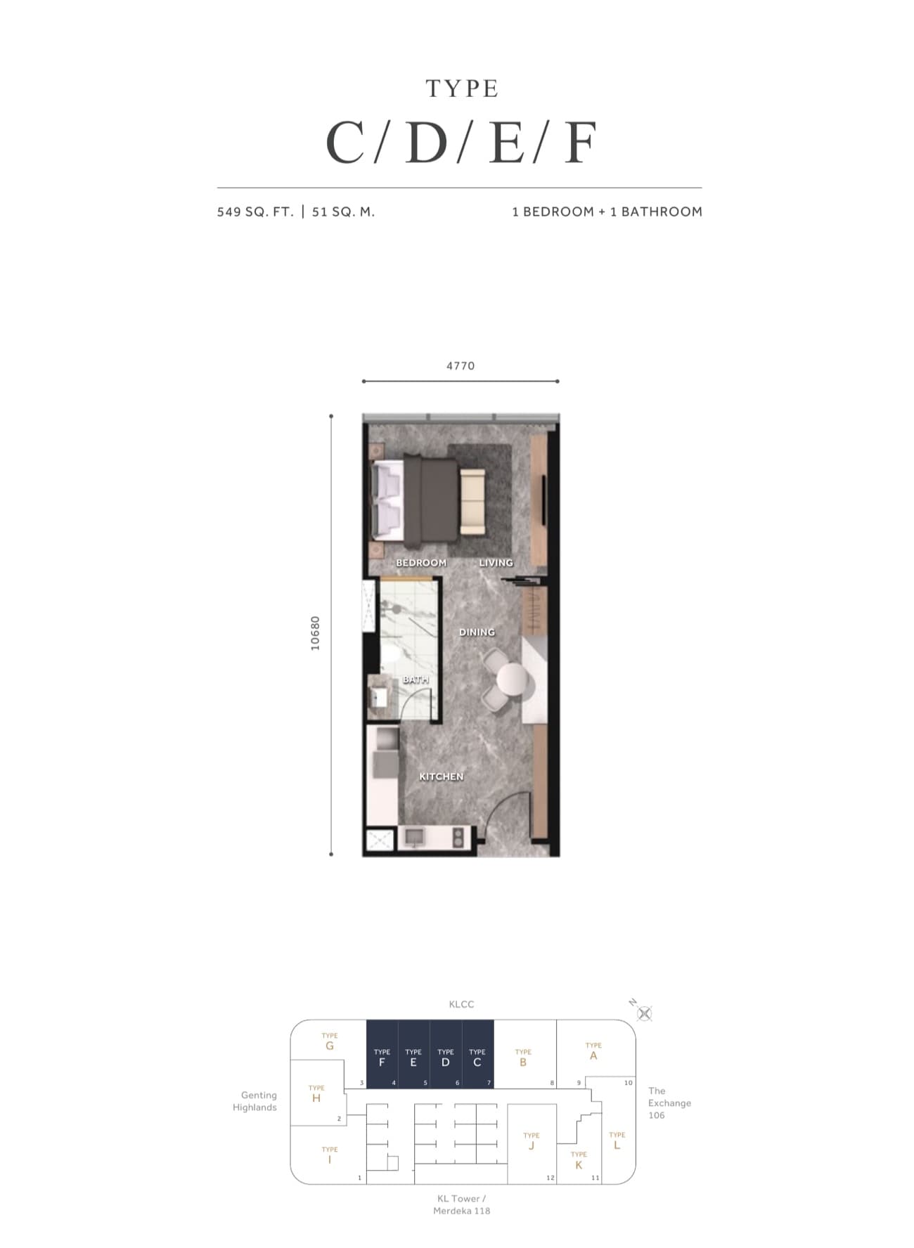 CloutHaus KLCC Type C / D / E / F plan