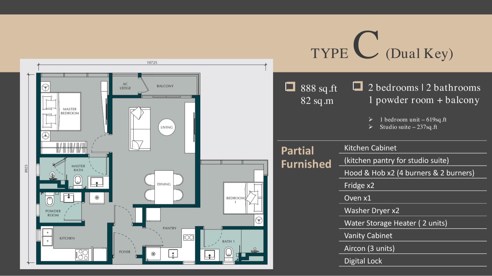 Times Square 2 Type C Dual Key plan