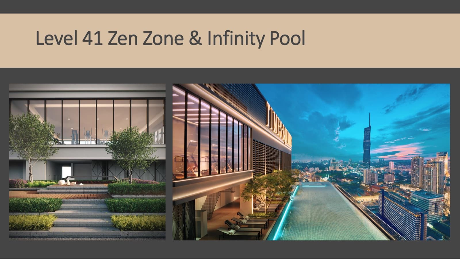 Level 41 Zen zone and infinity pool